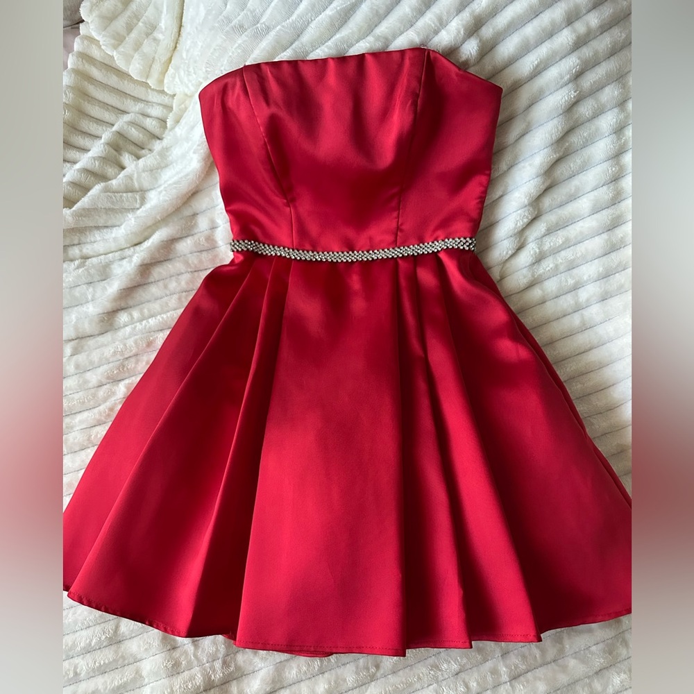 B Darlin Strapless Red  Dress